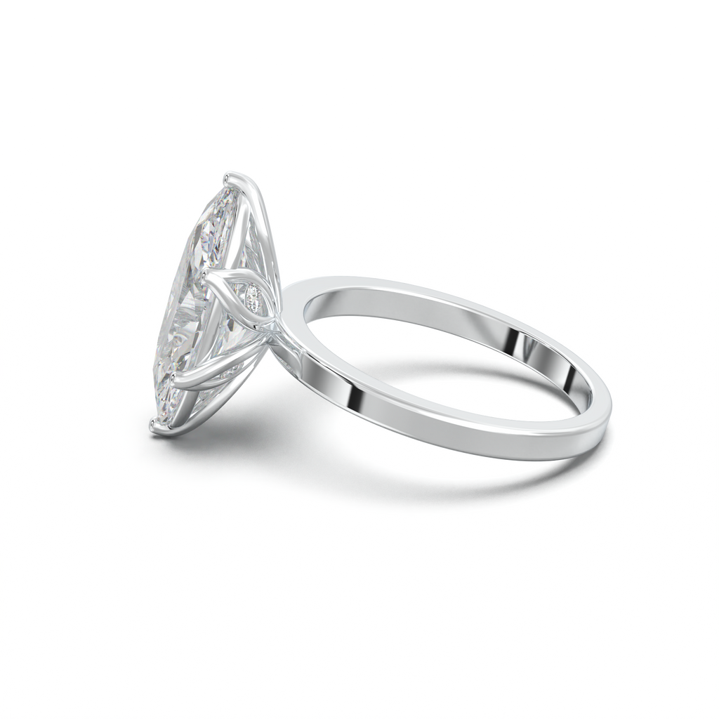 Oval Diamond-Accent Gallery Engagement Ring