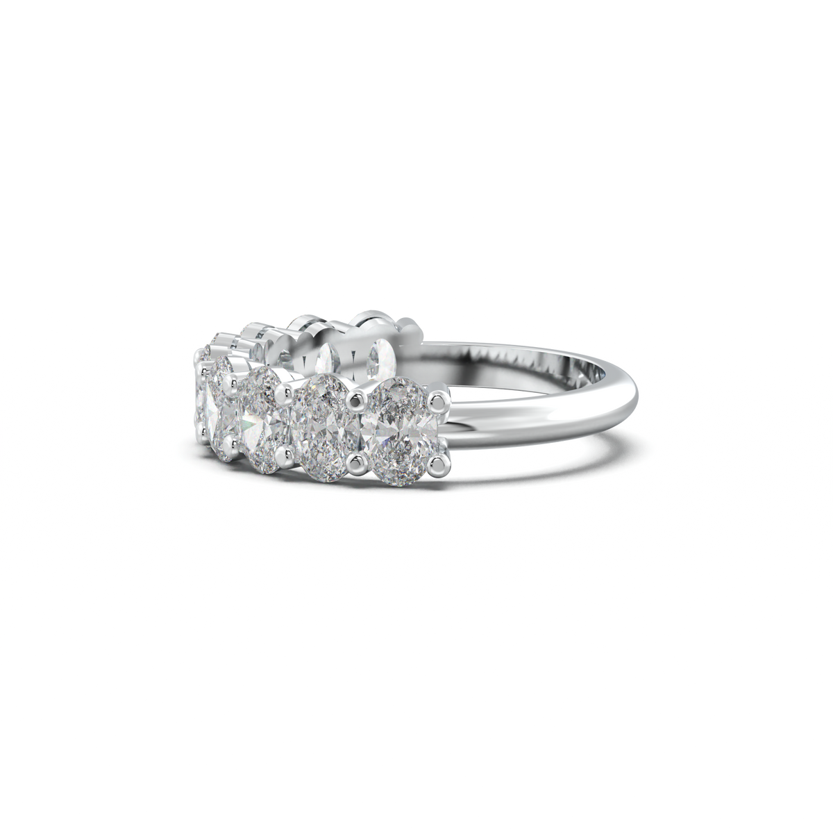 Nine-Oval Half-Eternity Wedding Band