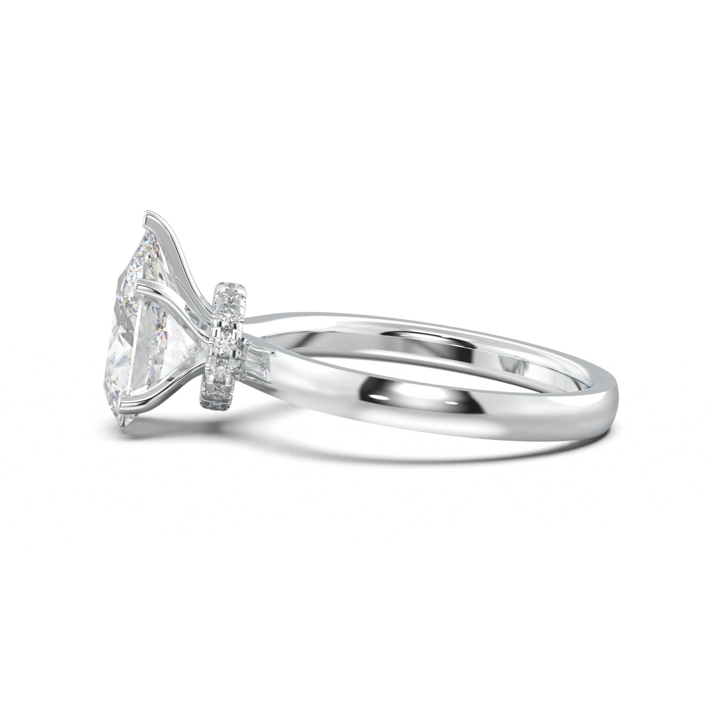 Cushion Hidden Pavé Engagement Ring