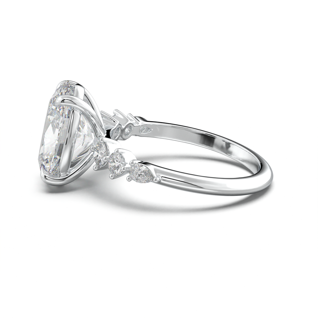Oval Pear-Accent Engagement Ring