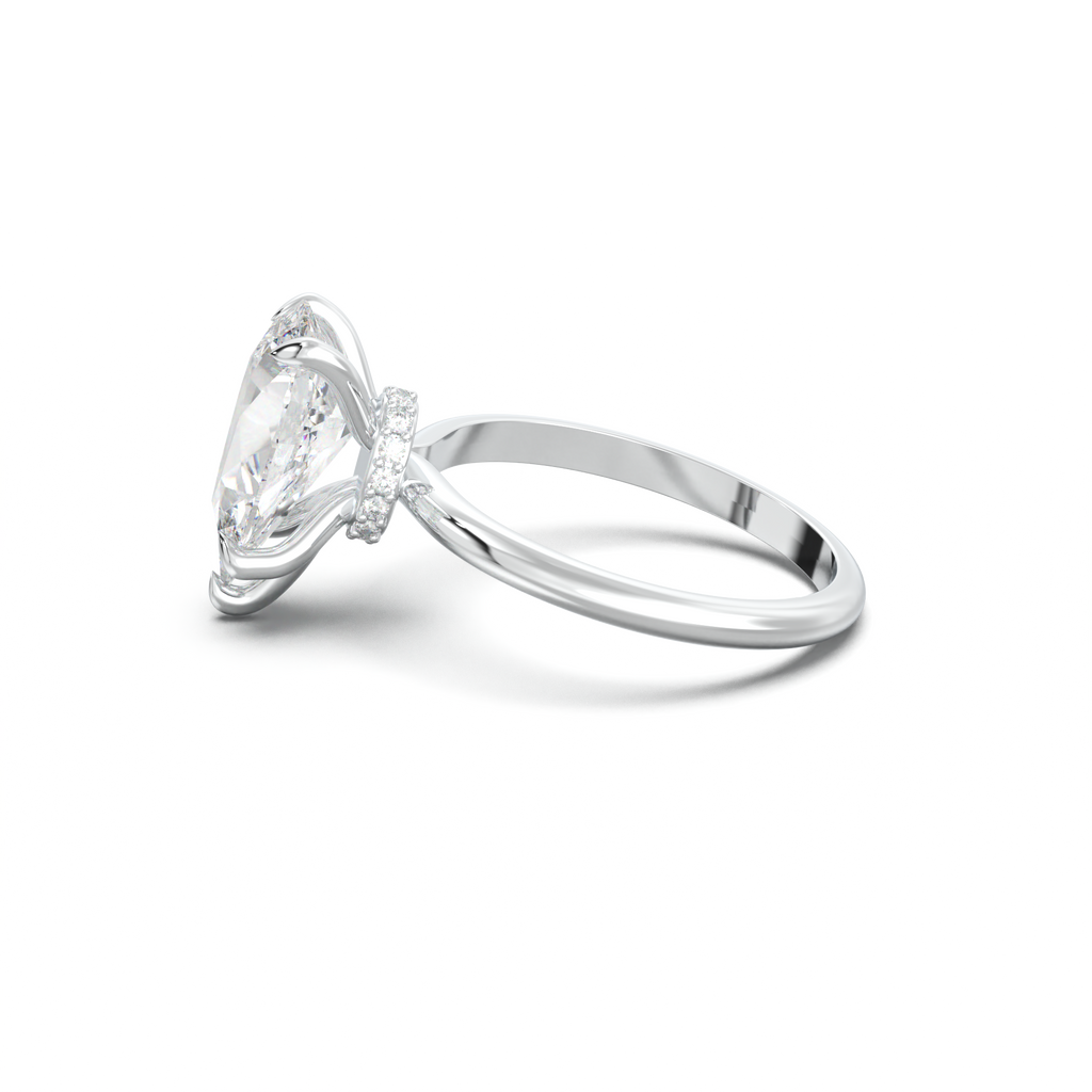 Pear Hidden Halo Engagement Ring