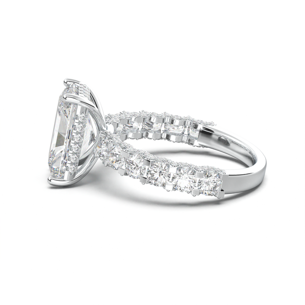 Radiant Diamond Band Engagement Ring