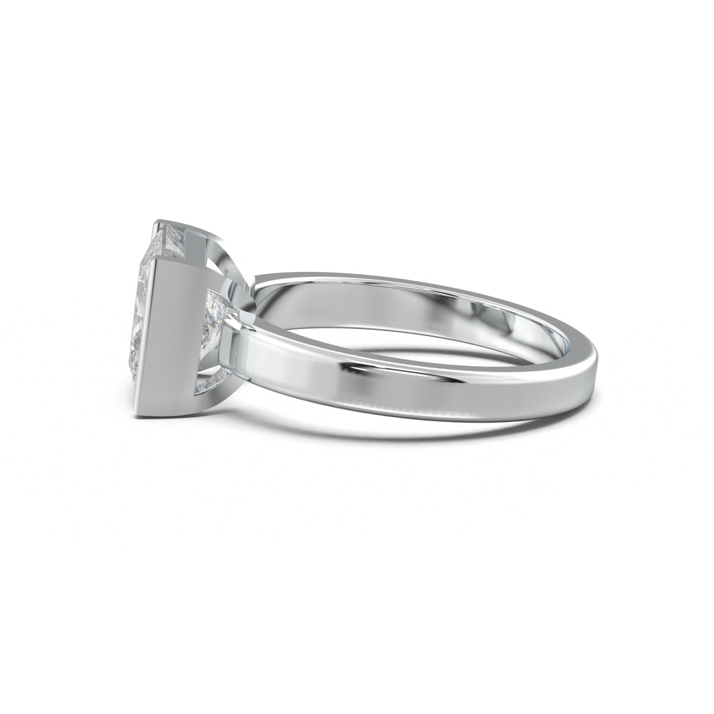 Princess Half-Bezel Engagement Ring