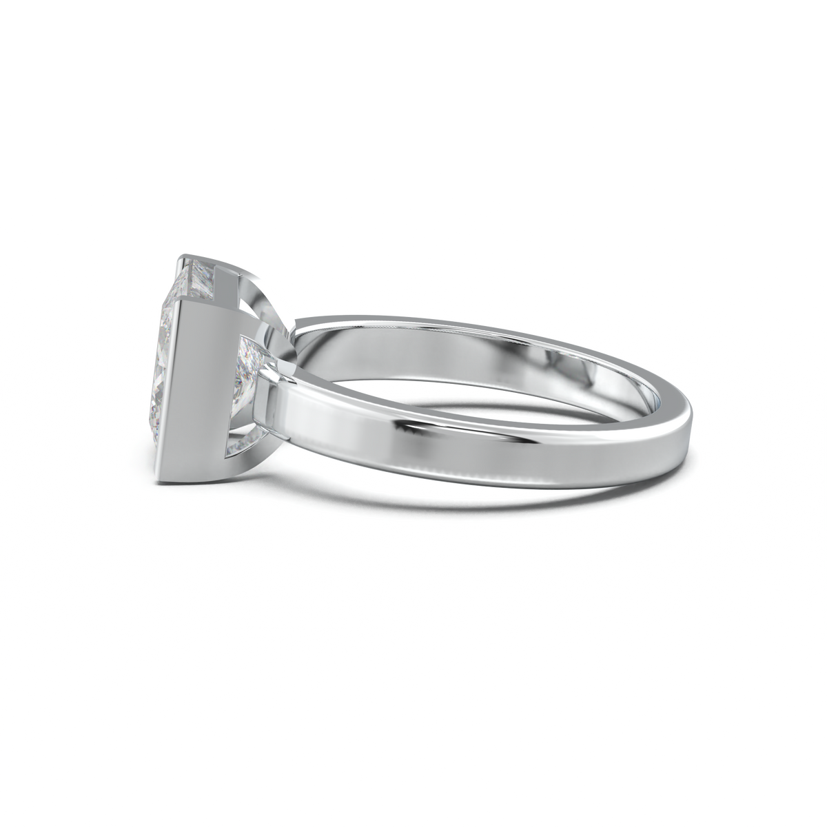 Princess Half-Bezel Engagement Ring
