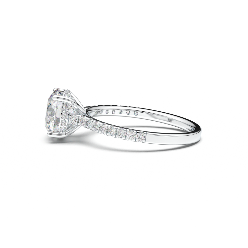 Round Pavé Engagement Ring