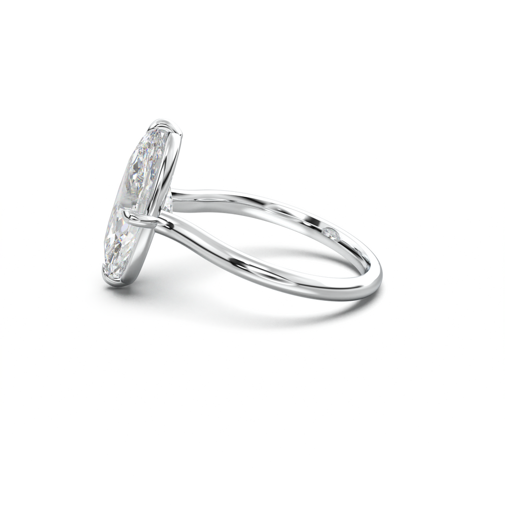 Elongated Moval Solitaire Engagement Ring