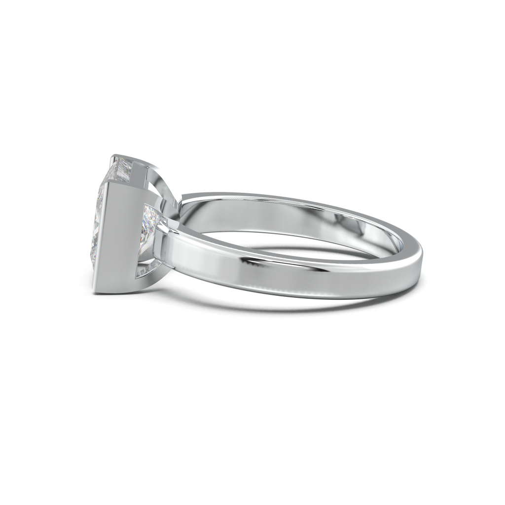Princess Half-Bezel Engagement Ring