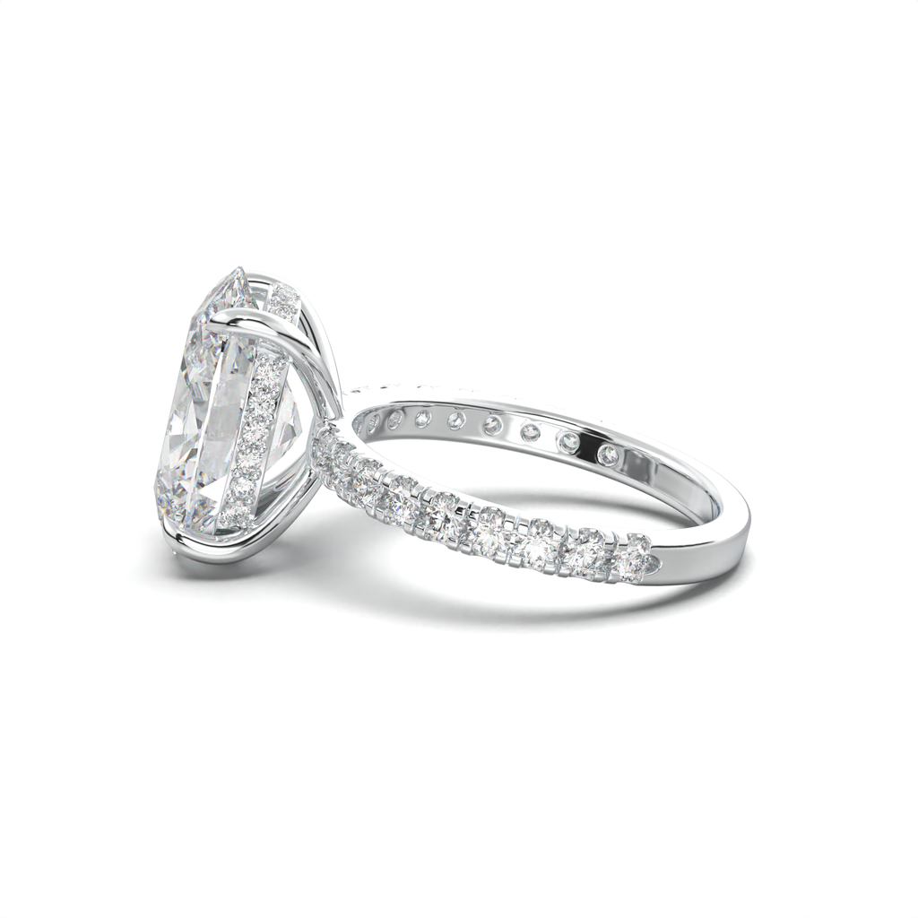 Oval Pavé Hidden Halo Engagement Ring