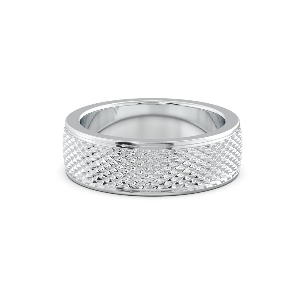 Diamond-Cut Textured Men's Wedding Band