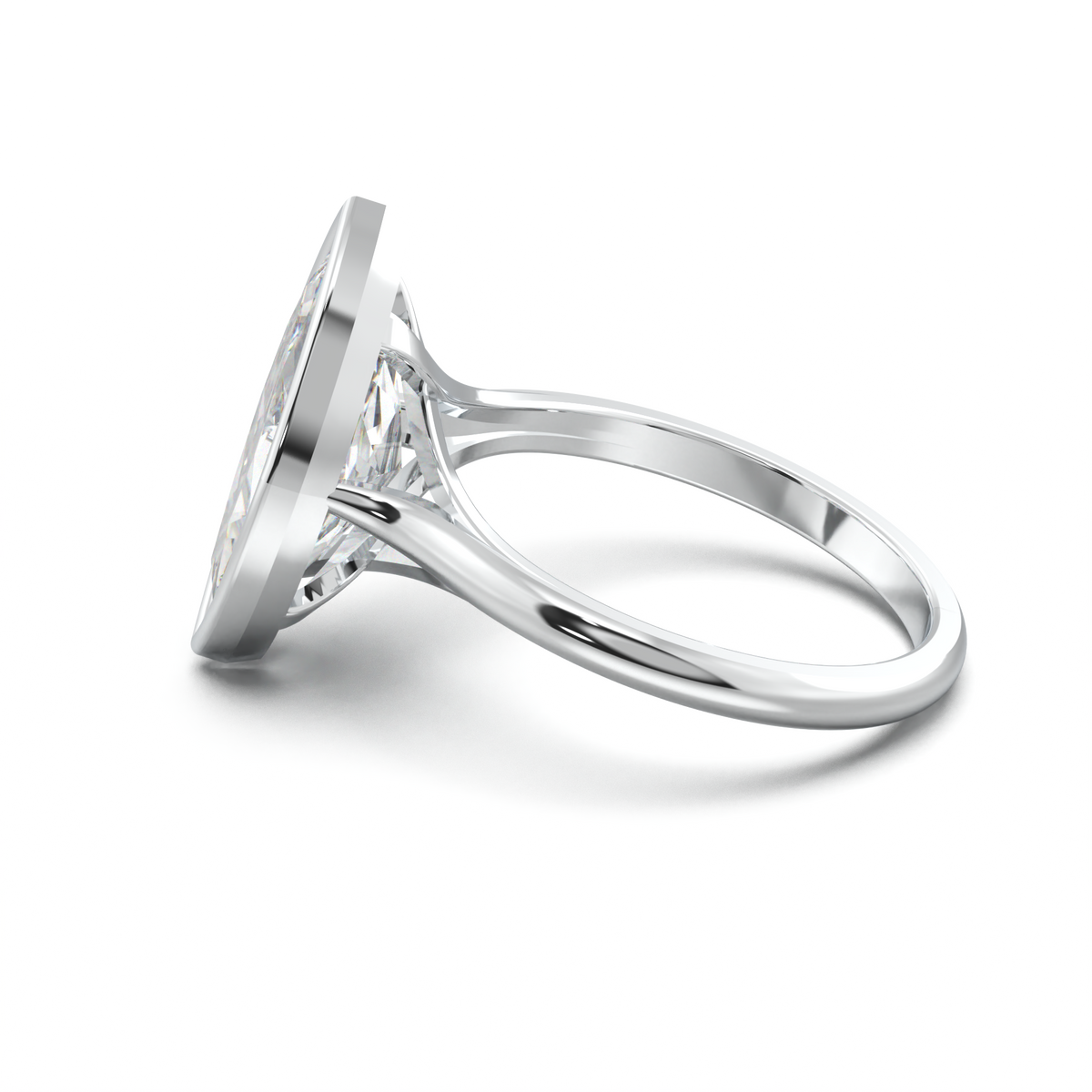 Marquise Bezel Solitaire Engagement Ring