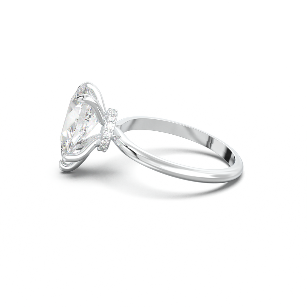 Pear Hidden Halo Engagement Ring