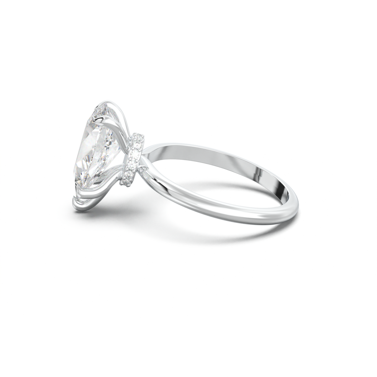 Pear Hidden Halo Engagement Ring