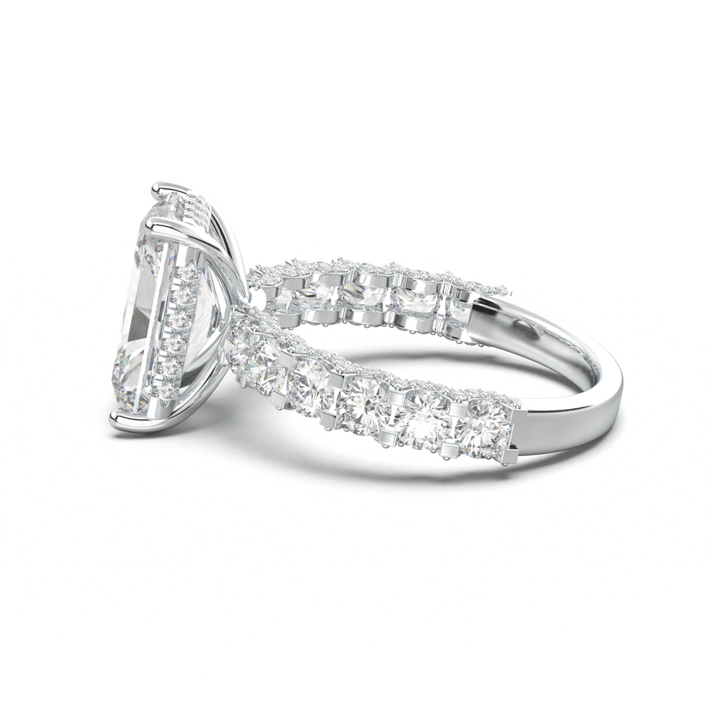 Radiant Diamond Band Engagement Ring