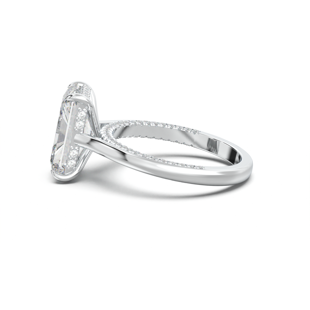 Radiant Pavé Hidden Halo Engagement Ring