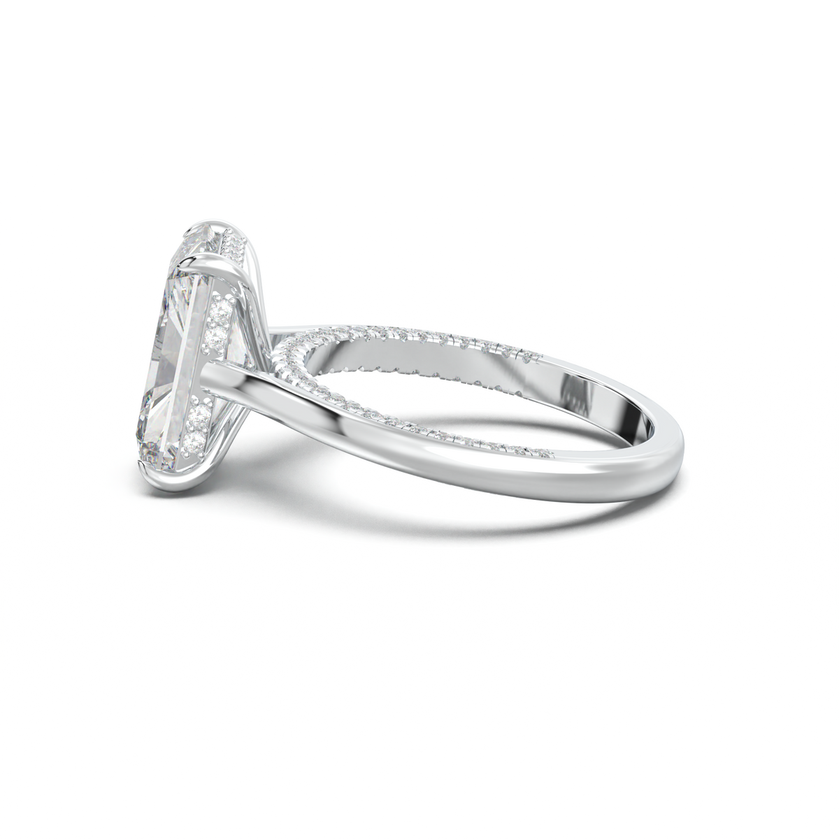 Radiant Pavé Hidden Halo Engagement Ring