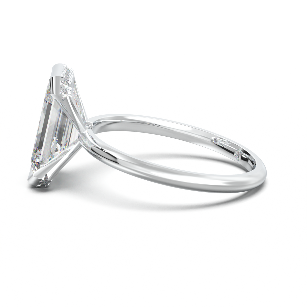 Emerald Hidden Halo Engagement Ring