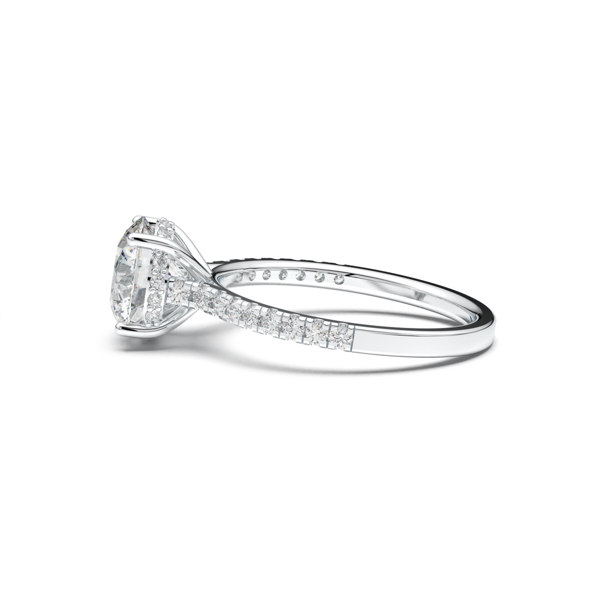 Round Pavé Engagement Ring