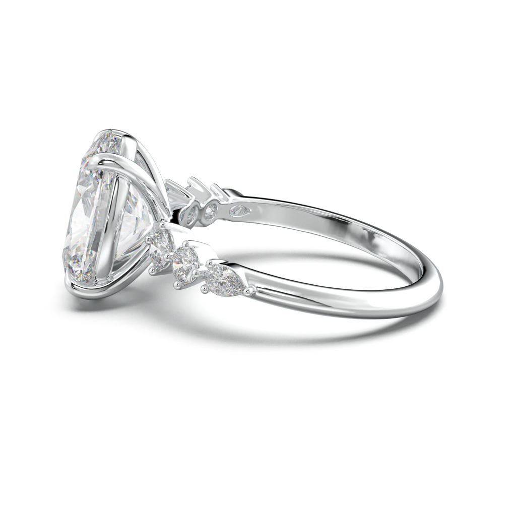 Oval Pear-Accent Engagement Ring