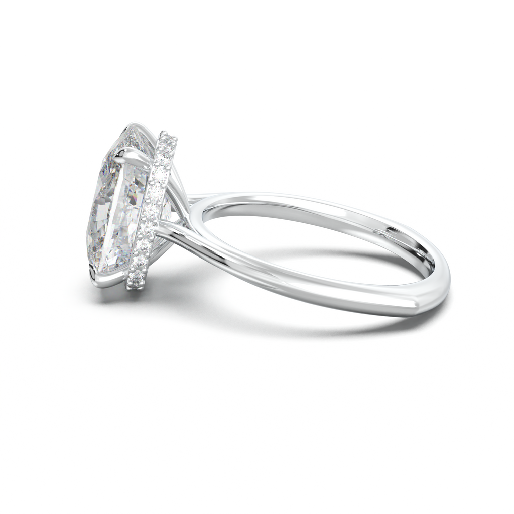Cushion Hidden Halo Engagement Ring