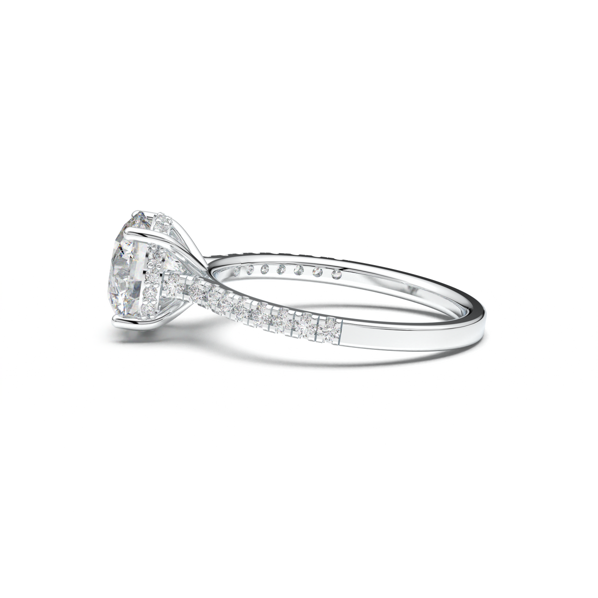 Round Pavé Engagement Ring