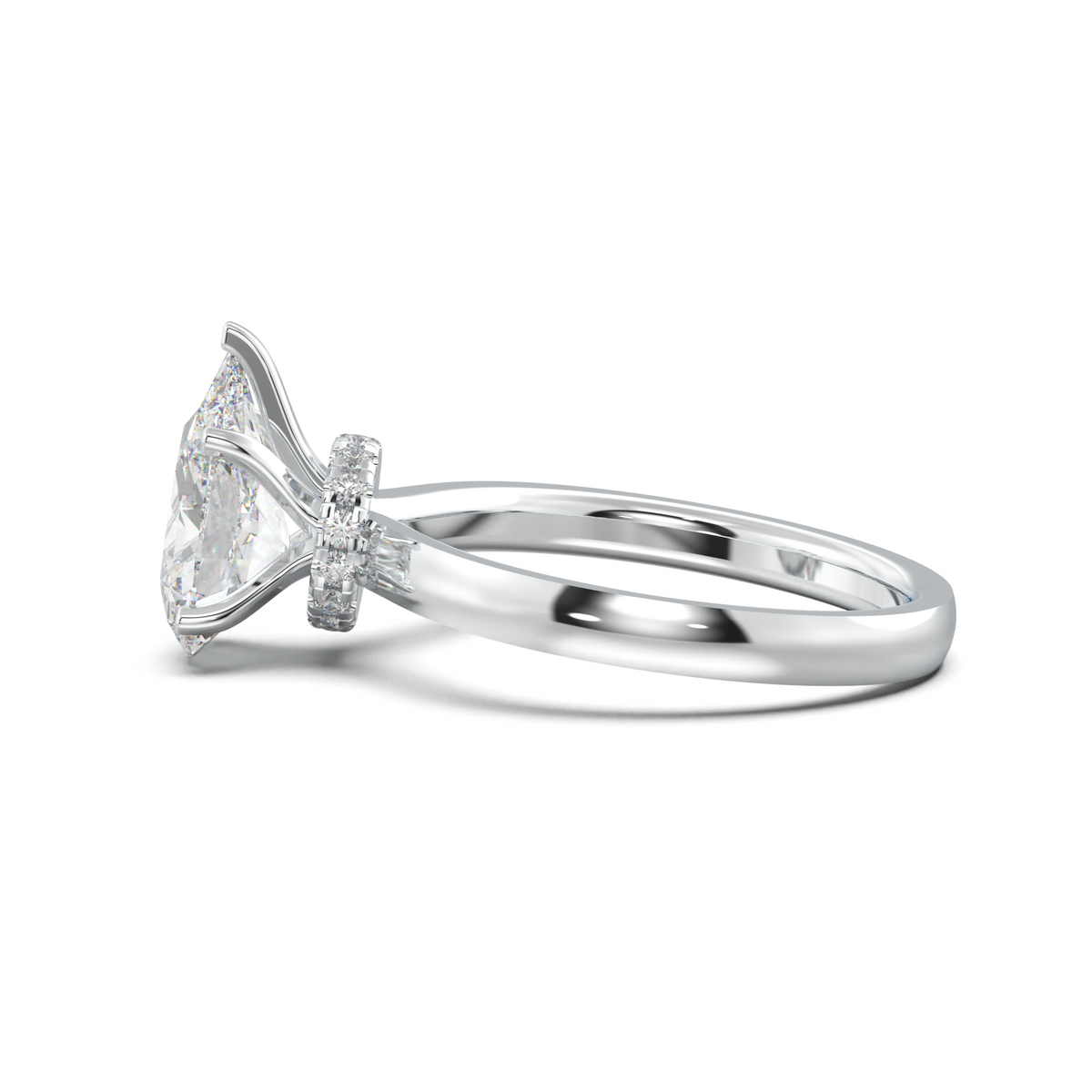 Cushion Hidden Pavé Engagement Ring