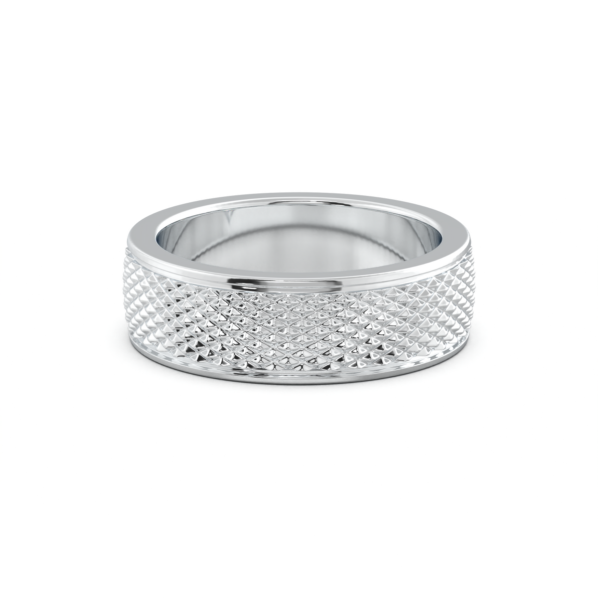 Diamond-Cut Textured Men's Wedding Band