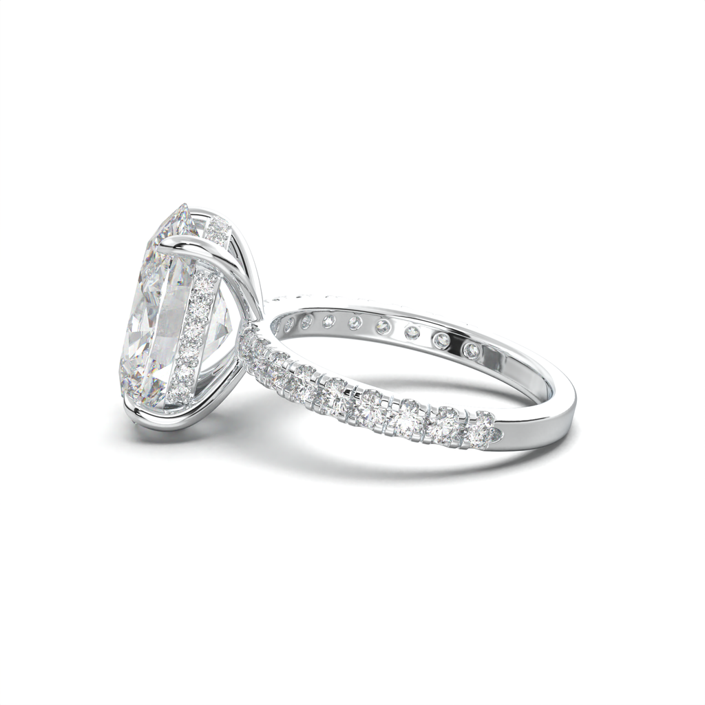 Oval Pavé Hidden Halo Engagement Ring