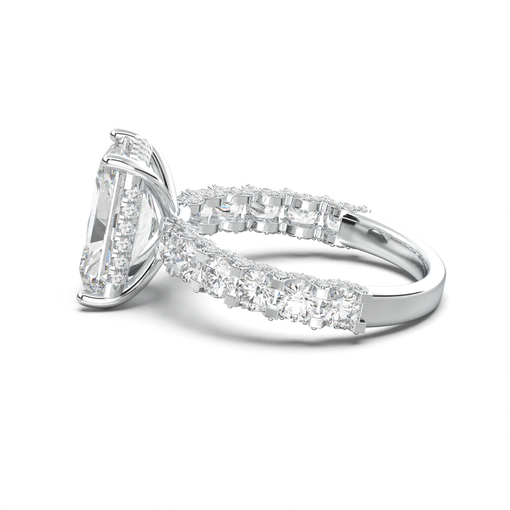 Radiant Diamond Band Engagement Ring