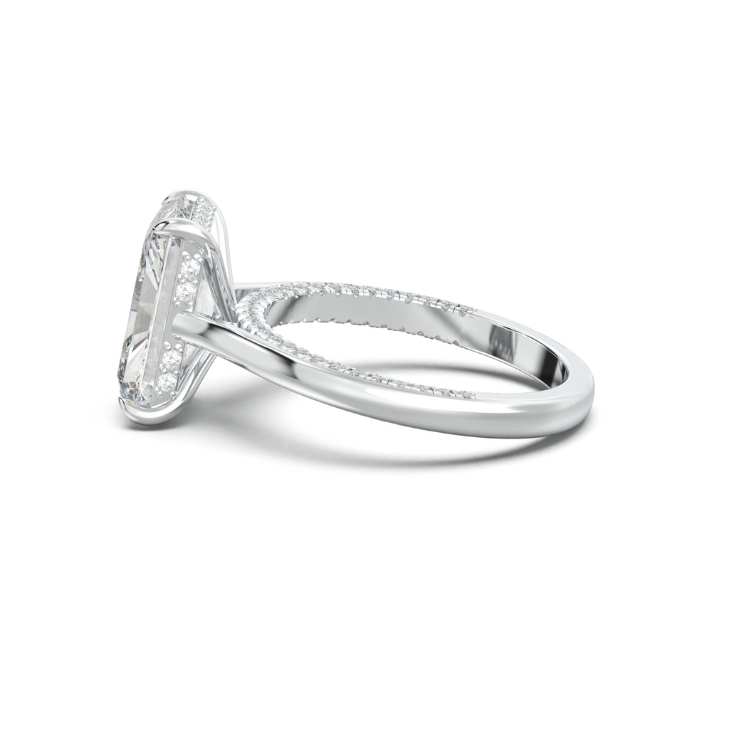 Radiant Pavé Hidden Halo Engagement Ring