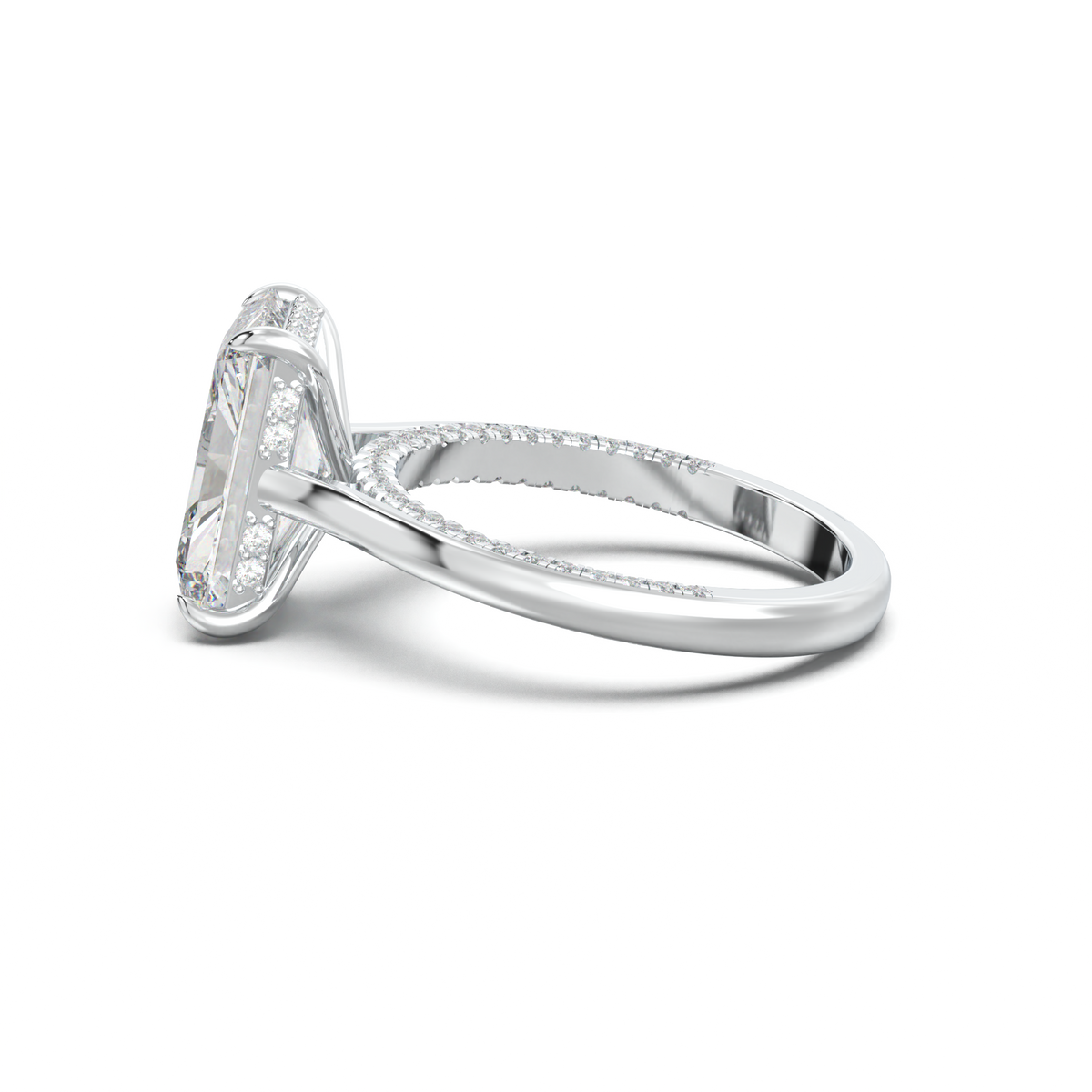 Radiant Pavé Hidden Halo Engagement Ring