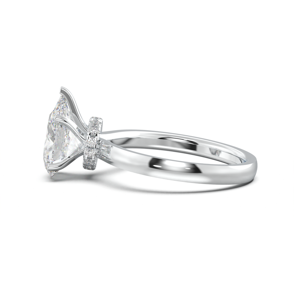 Round Hidden Halo Engagement Ring