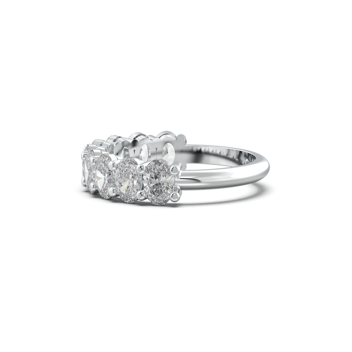 Nine-Oval Half-Eternity Wedding Band