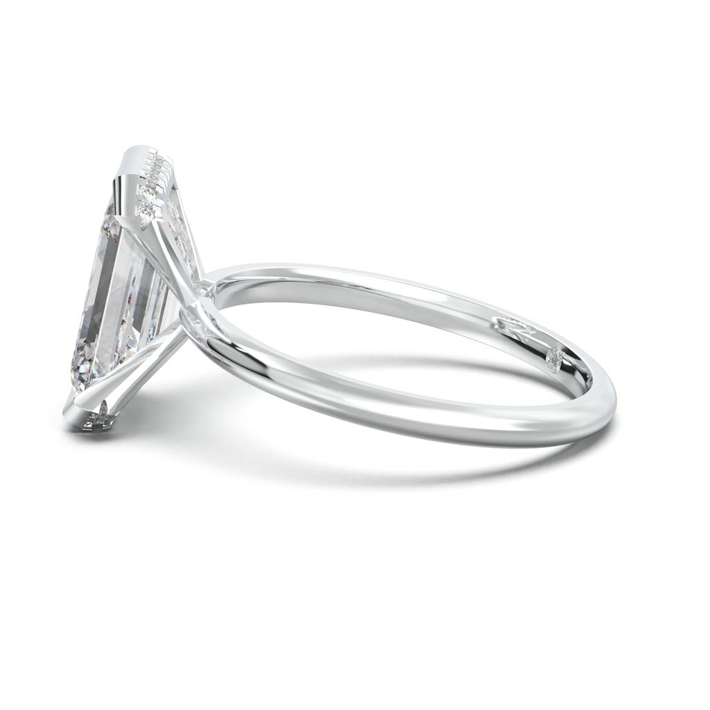 Emerald Hidden Halo Engagement Ring