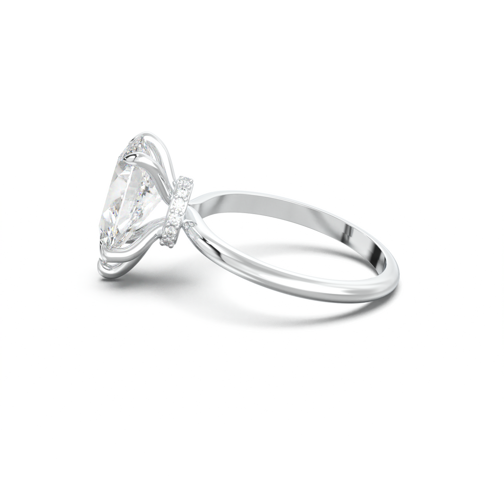Pear Hidden Halo Engagement Ring