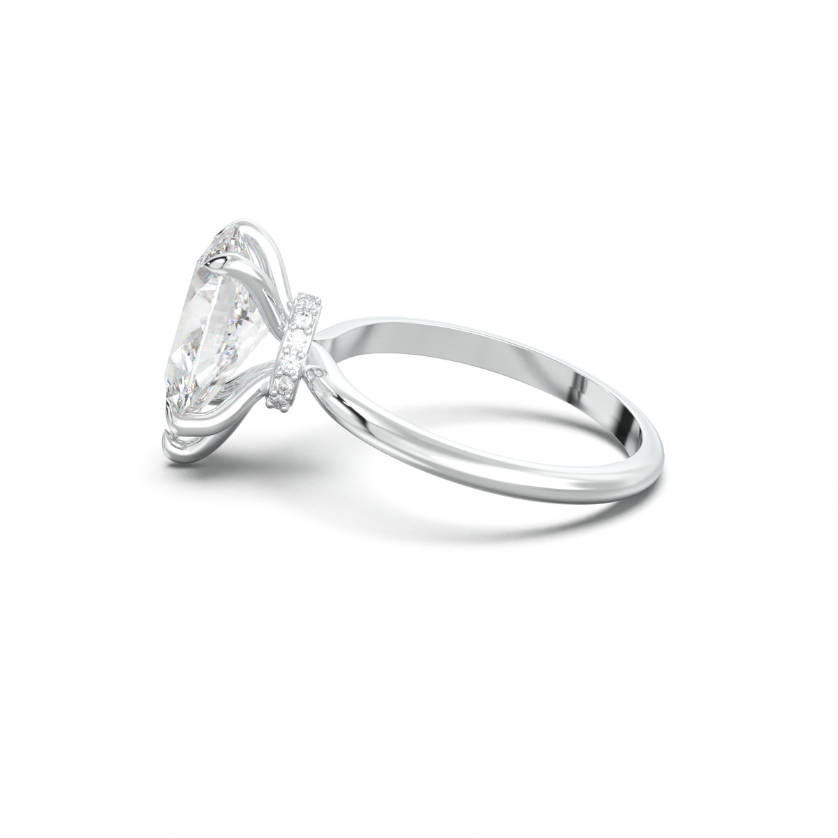 Pear Hidden Halo Engagement Ring