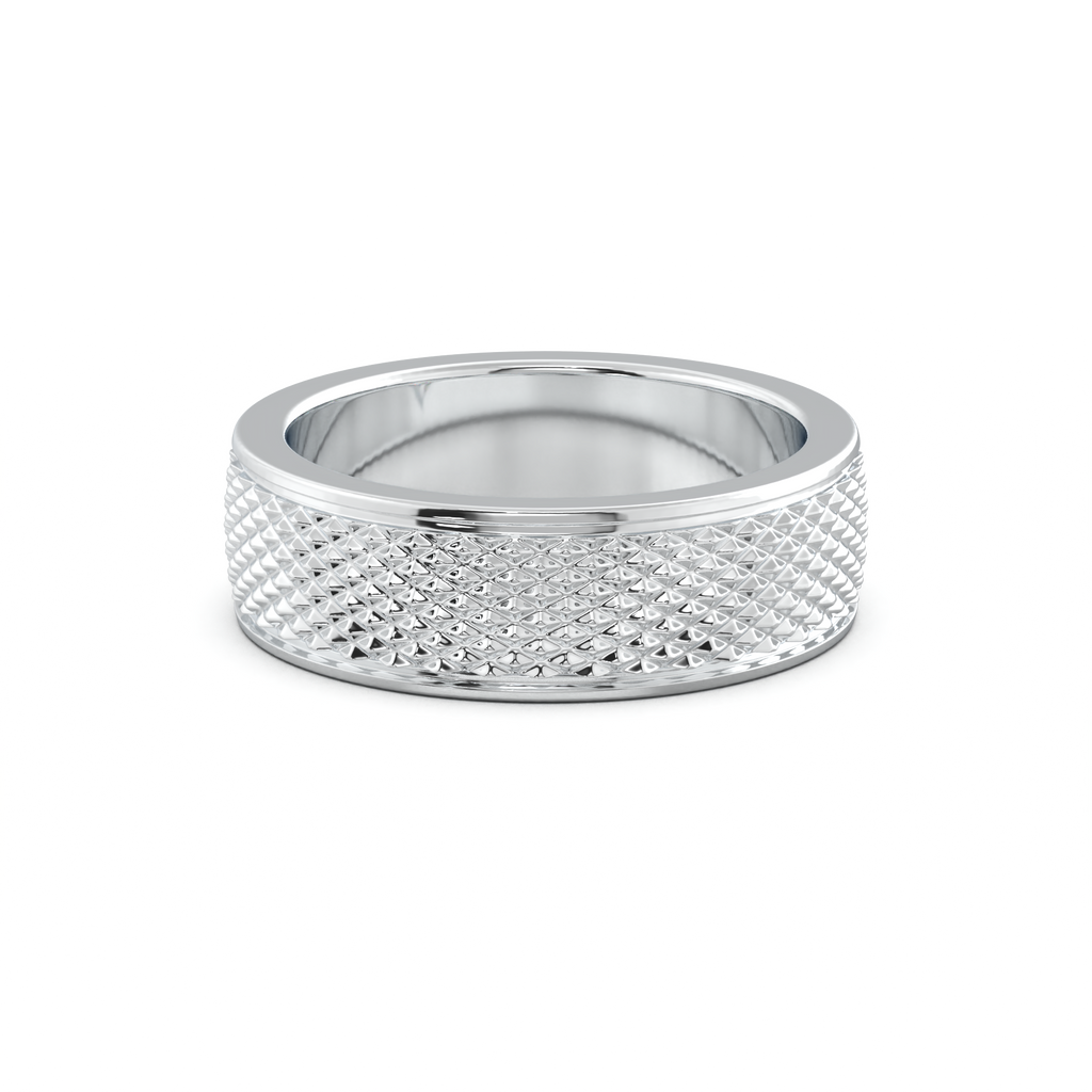 Diamond-Cut Textured Men's Wedding Band