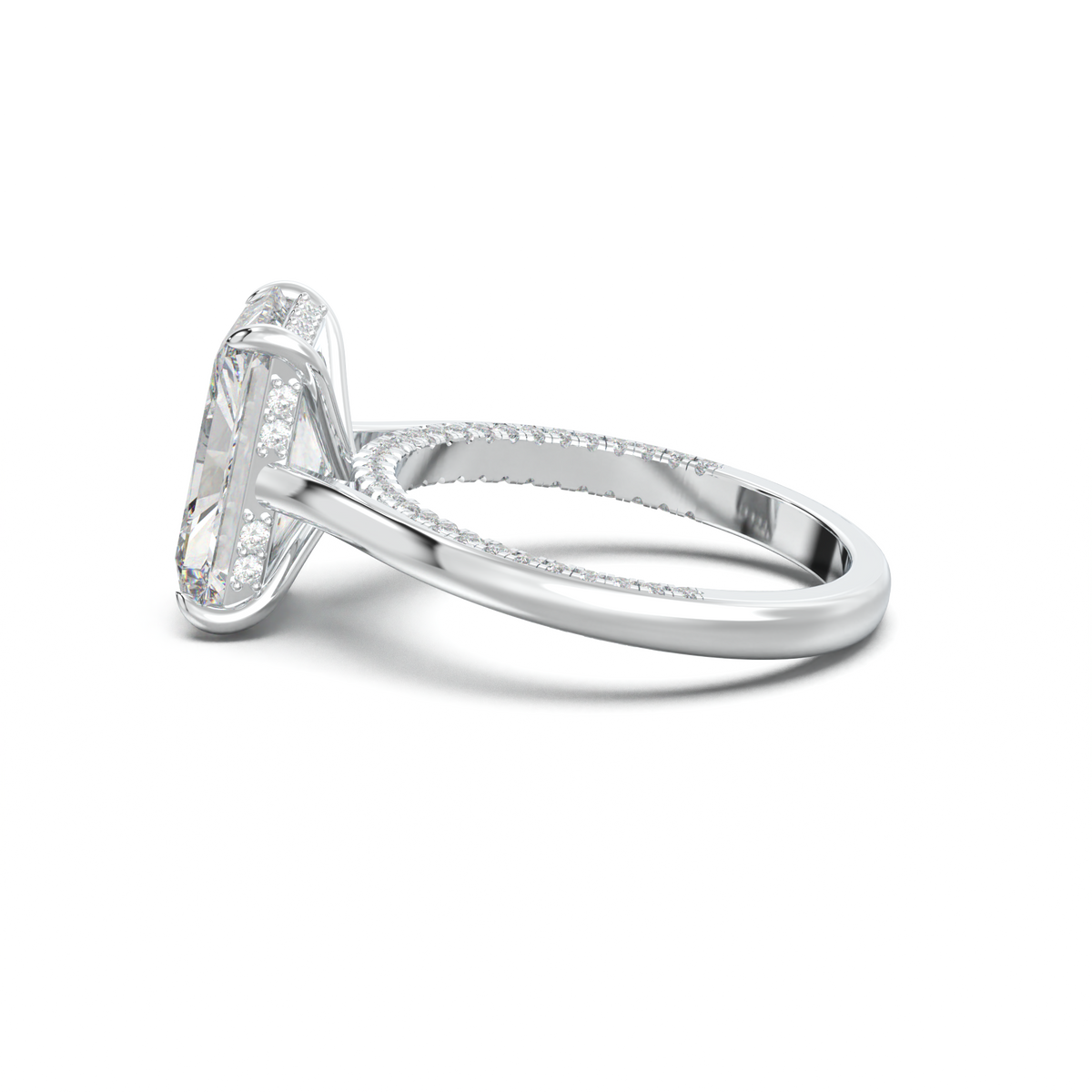 Radiant Pavé Hidden Halo Engagement Ring