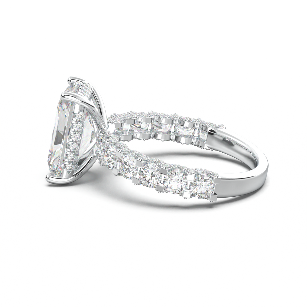 Radiant Diamond Band Engagement Ring