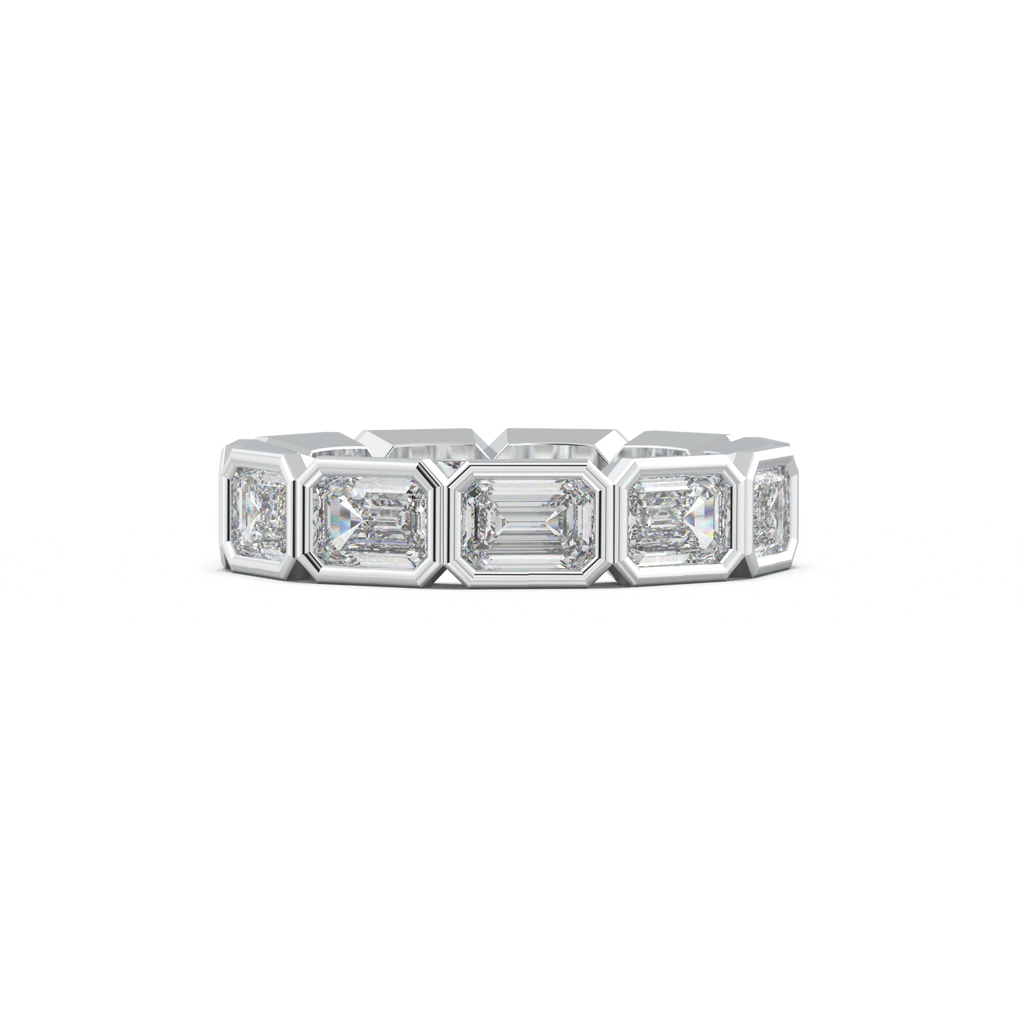 Emerald-Cut Bezel-Style Eternity Wedding Band