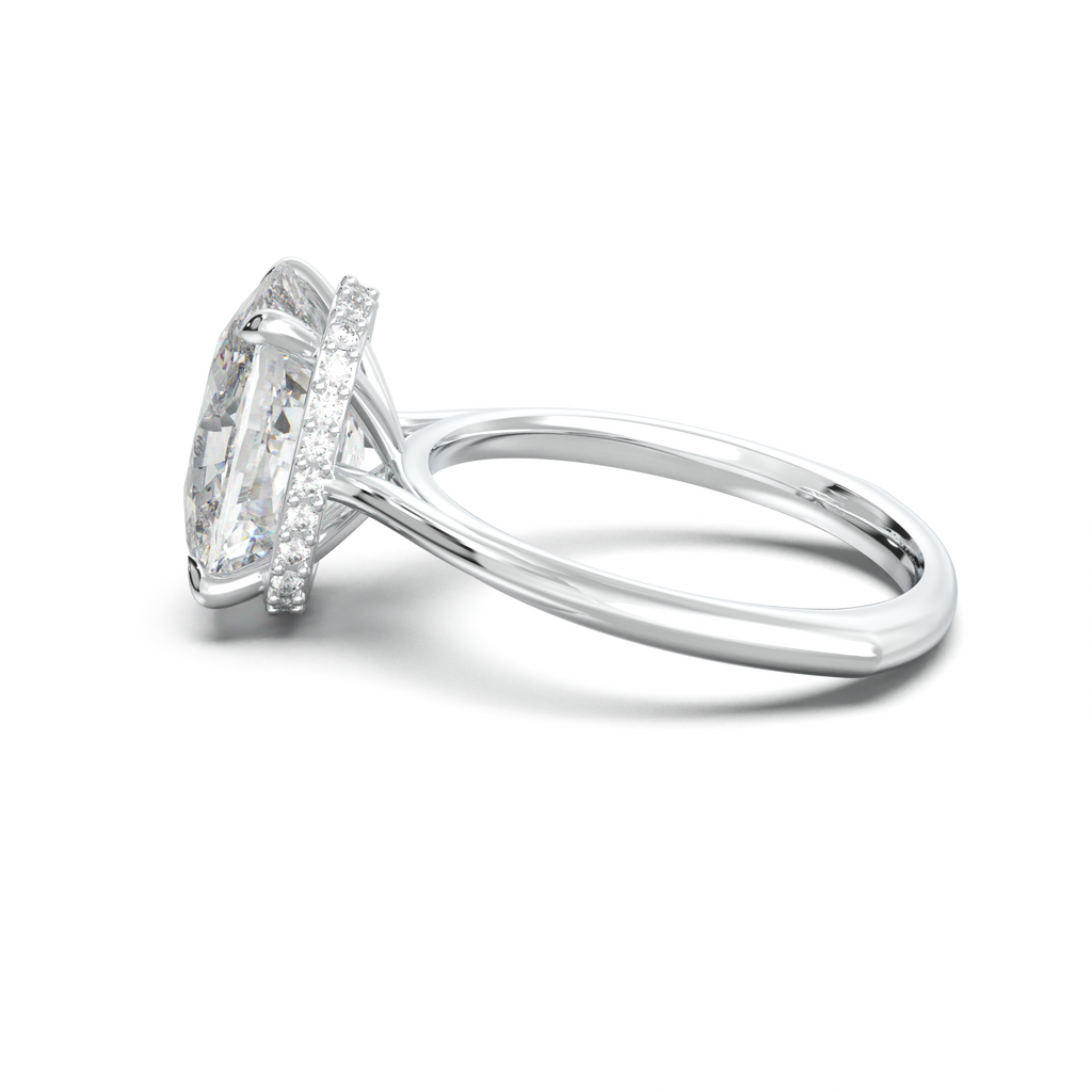 Cushion Hidden Halo Engagement Ring