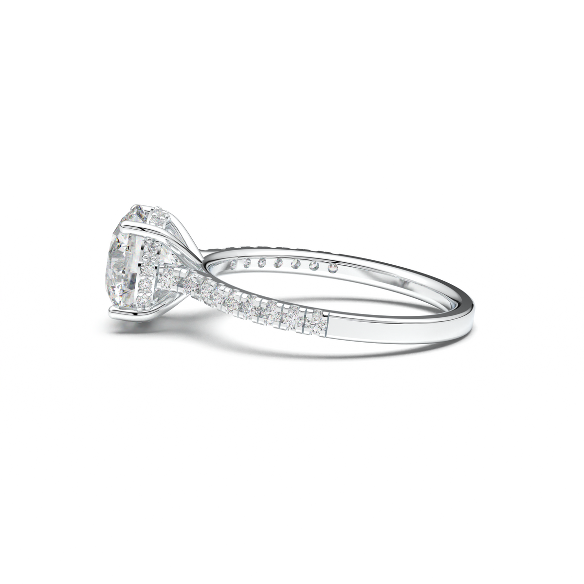 Round Pavé Engagement Ring