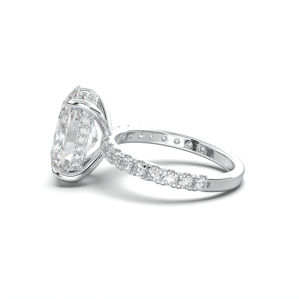 Oval Pavé Hidden Halo Engagement Ring