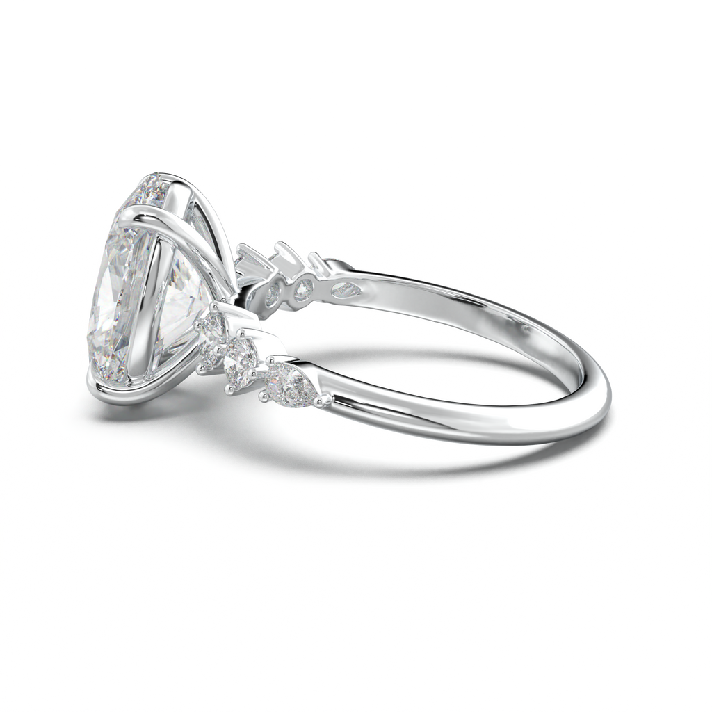 Oval Pear-Accent Engagement Ring