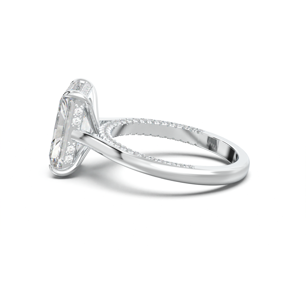 Radiant Pavé Hidden Halo Engagement Ring