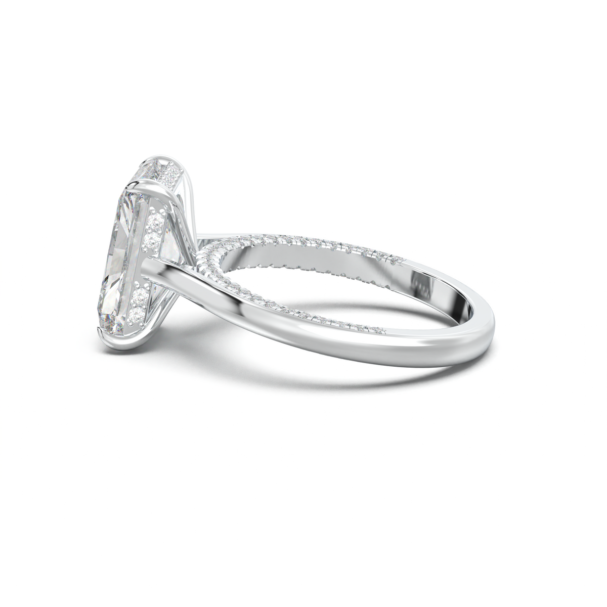 Radiant Pavé Hidden Halo Engagement Ring