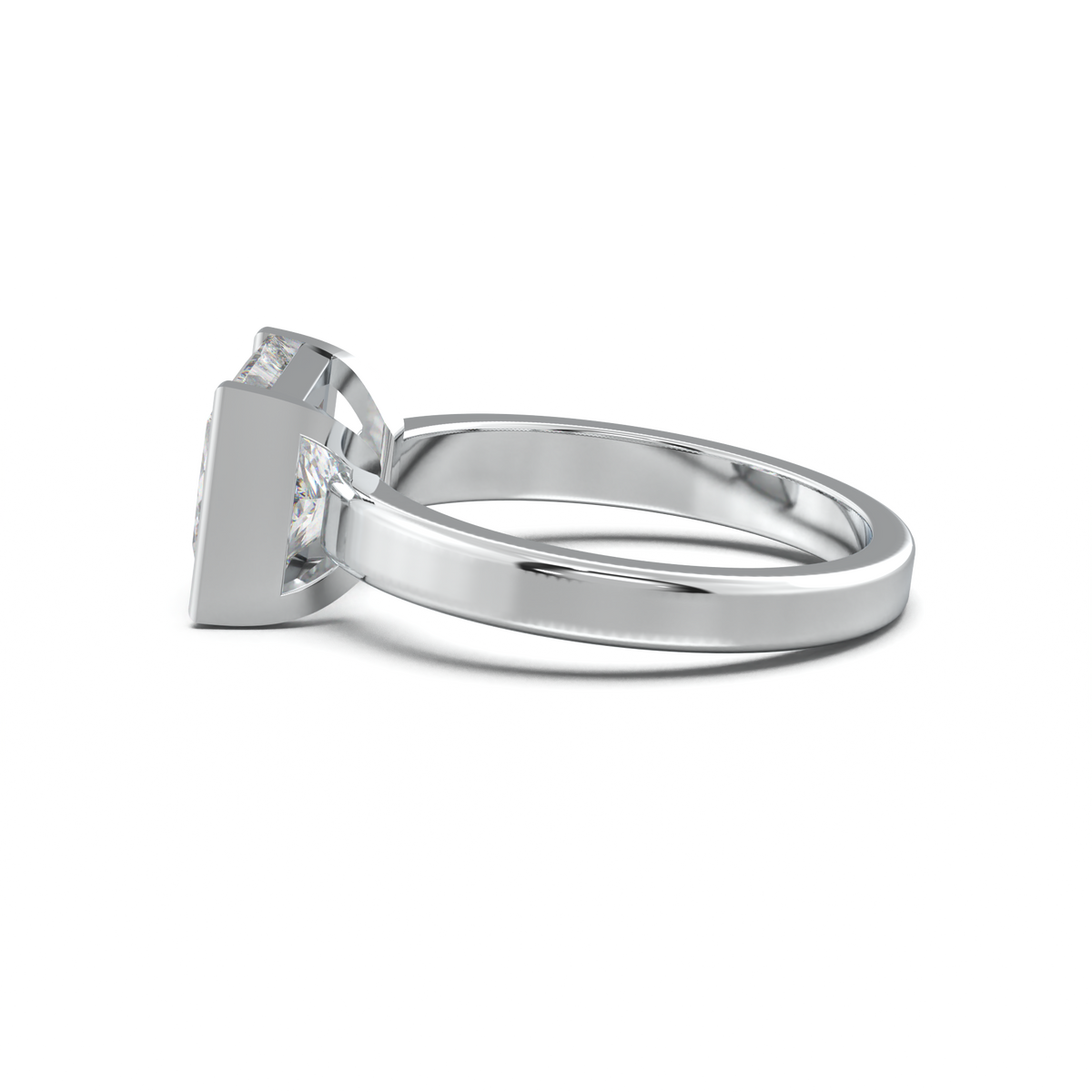 Princess Half-Bezel Engagement Ring