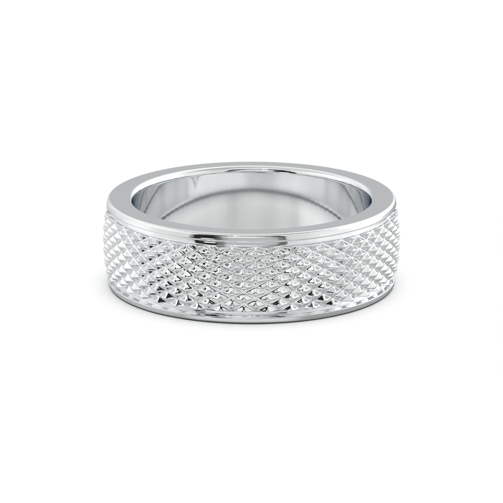 Diamond-Cut Textured Men's Wedding Band