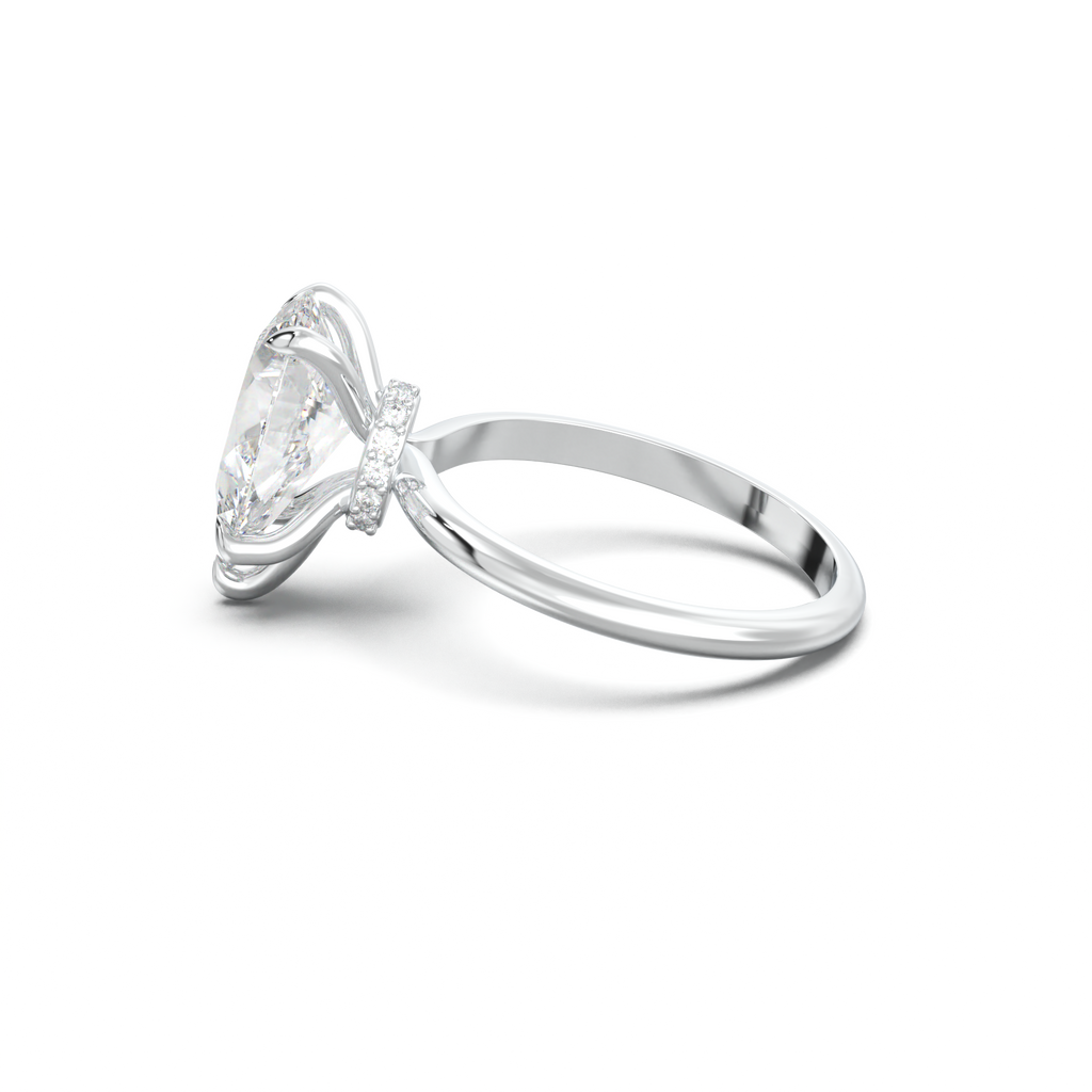 Pear Hidden Halo Engagement Ring