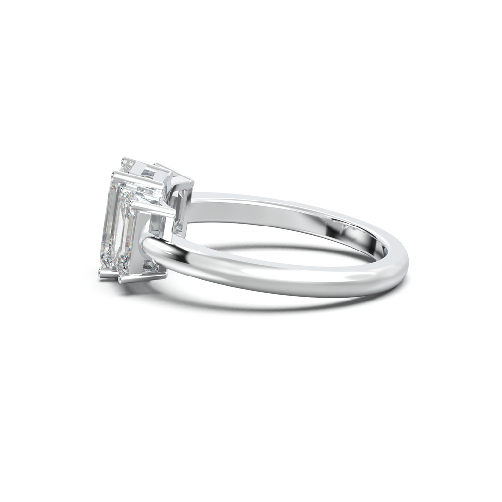 Emerald Three-Stone Engagement Ring