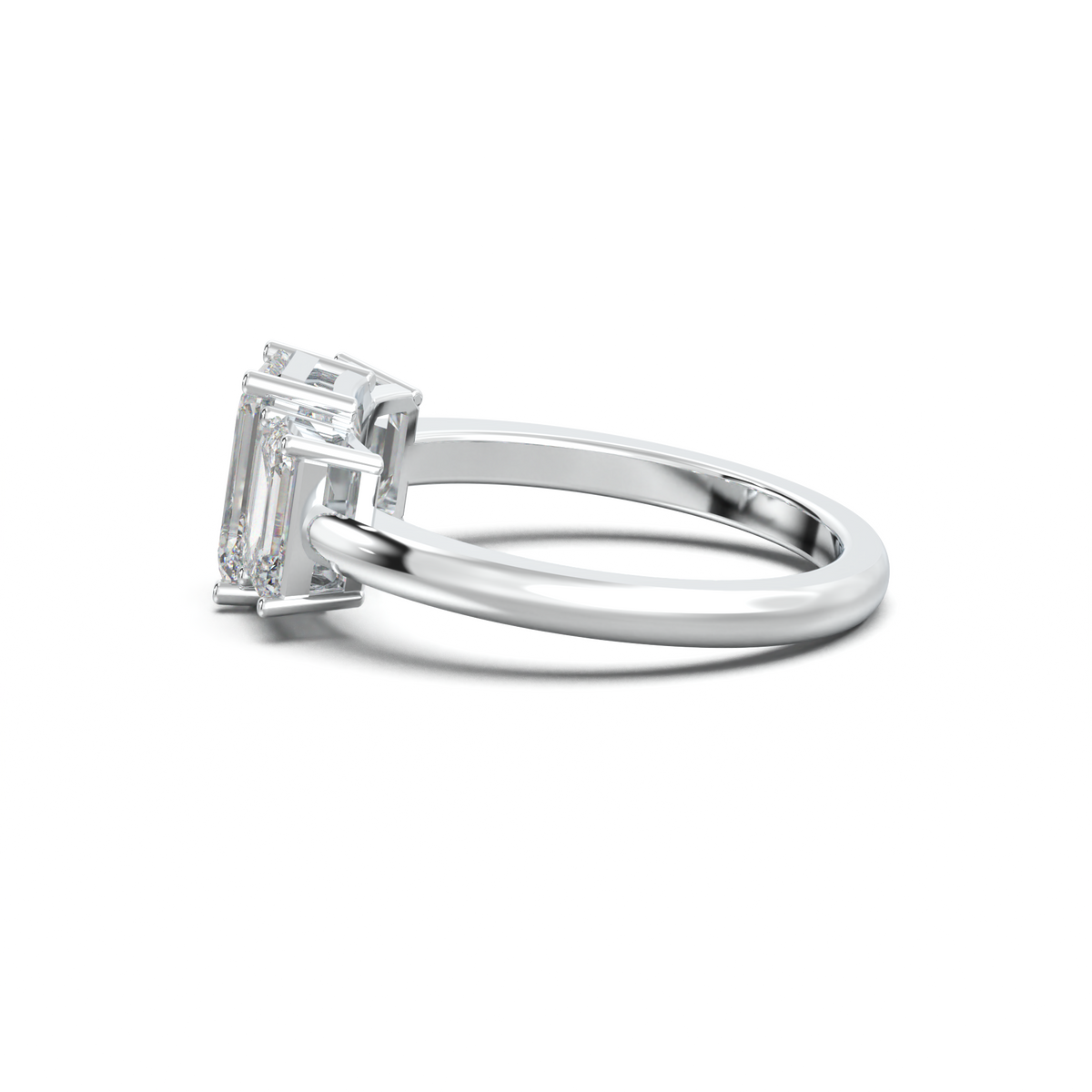 Emerald Three-Stone Engagement Ring